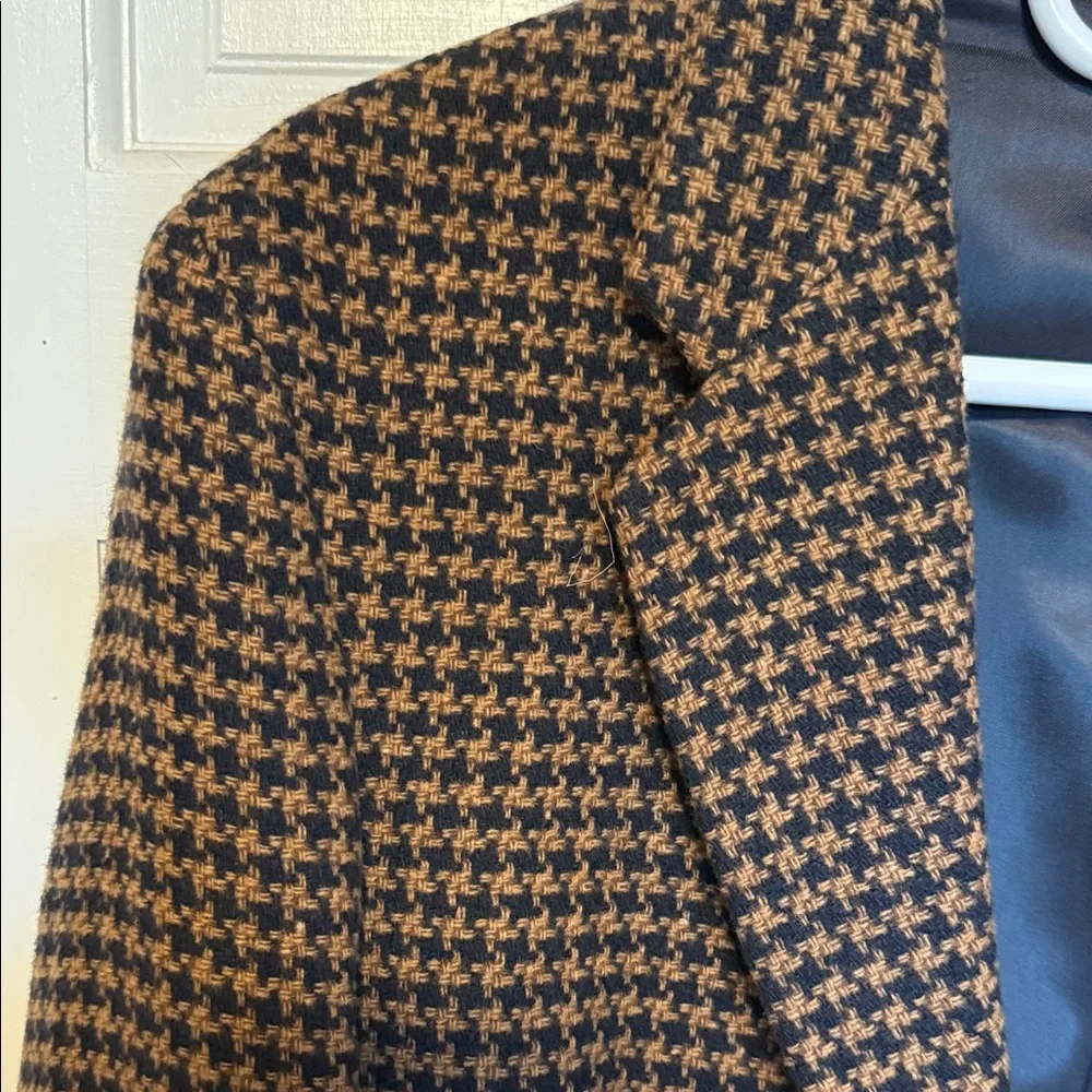 Zara Men's Houndstooth Blazer - Brown & Black